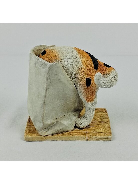 Marty Inc. Purrfect Pet Other - Purrfect Pet Brown Bag Behavior Calico Cat I Go Bonkers Figurine Marty Inc 1991
